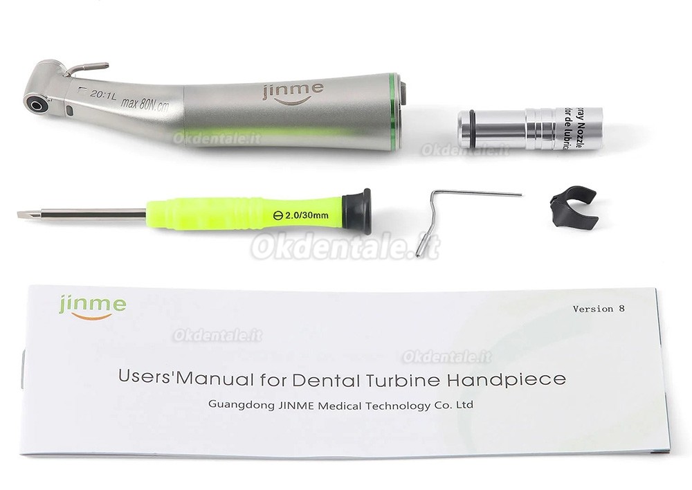 Manipolo contrangolo anello verde per impianto Jinme W201L a fibra ottica LED 20:1